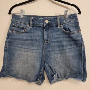 Maurices Jean Short Mid Rise Cotton Blended Blue Denim Womens Size 6
